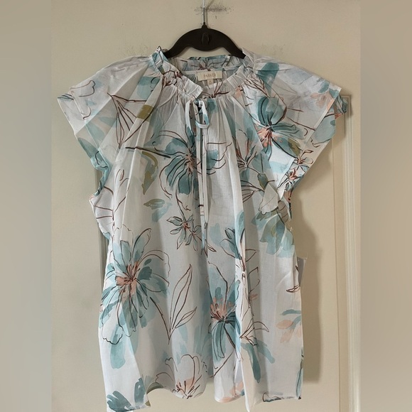 New! Parker Brand from Nordstrom, Floral Ruffle Sleeve Top Women’s Size medium - Picture 15 of 15
